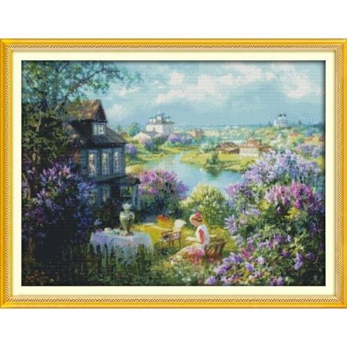 Everlasting Love Christmas Town Of Autumn Ecological Cotton Cross Stitch 11CT And 14CT Printed New Store Sales