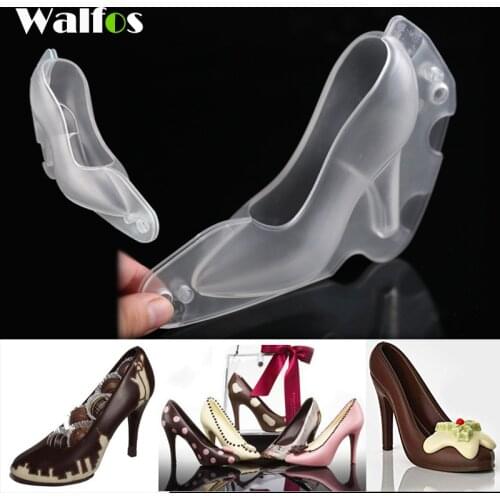 WALFOS Fondant High Heel Shoe Chocolate Mold Baking DIY 3D Stereo Ladys Shoes Candy Mould Sugar Paste Mold For Cake Decoration