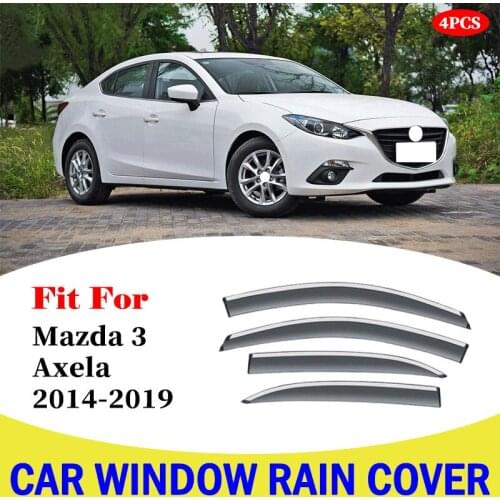 For Mazda 3 Axela 2014-2019 Car Window Sun Rain Shade Visors Shield Shelter Protector Cover Rain shield Trim Accessories