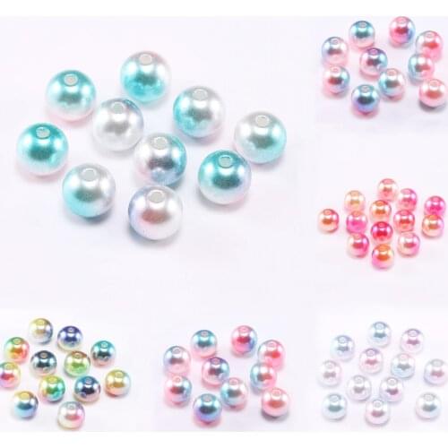 3 4 5 6 8 mm ABS Pearl With Hole Multicolor Imitation Round Loose Spacer Beads For DIY Jewelry Making Women Nail Art Accessories