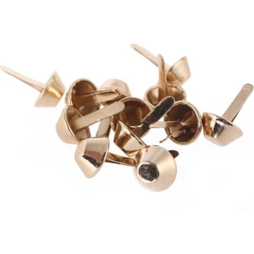 63HC 10pcs Metal Feet Rivets Studs Pierced for DIY Purse Handbag Leather Crafts