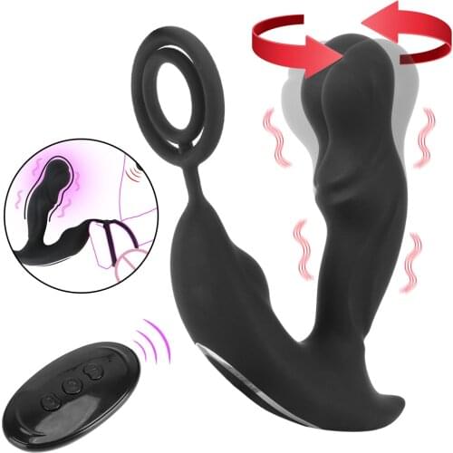 10 Speed Anal Vibrator with Penis Ring Delayed Ejaculation Sex Products Dildo Butt Plug Prostate Massager Sex Toys For Men