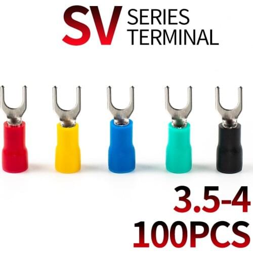 100PCS SV3.5-4 wire crimping terminal connector flat terminal crimping wire connector insulation and waterproof A.W.G 14-12