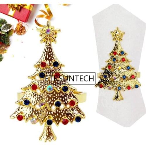 100pcs Christmas Tree Napkin Buckle Napkin Ring Table Napkin Ring For Table Decorations Wedding Party DIY Decoration