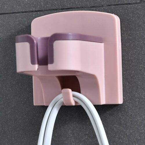 2021 Punch-free Hair Dryer Storage Rack Wall Mounted Hair Dryer Holder Shelf For Home Bathroom Organizer Bathroom Accessories