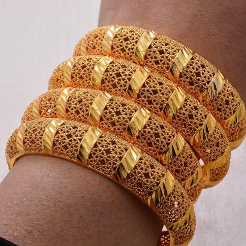 4Pieces Bracelet for Women Dubai Bangles Ethiopian Bangles African Jewelry Arab Middle East