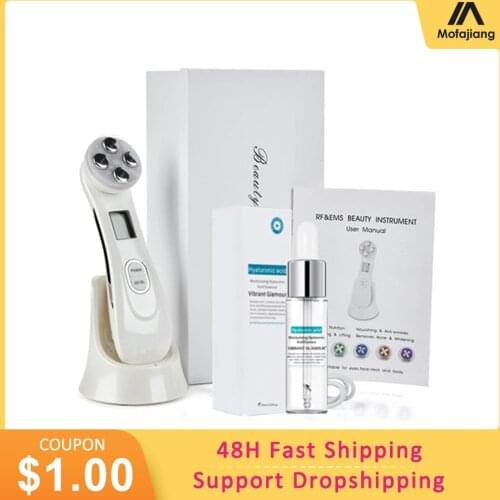 RF Facial Skin Rejuvenation EMS Mesotherapy Face Lifting 5 in 1 Beauty Radio Frequency LED Photon Blackhead Acne Wrinkle Remover