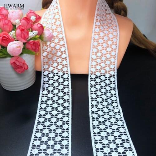 5yard/lot 5cm white african lace fabric ribbon trim DIY Small circle full of stars wedding clothing sewing skirt accessories