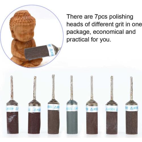 Professional 7pcs Cylinder Sandpaper Rod Electric Polishing Grinding Head Sandpaper Rod Jewelry Making Tool for Jeweler c