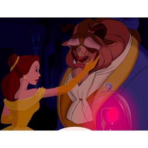 Disney 5D DIY Diamond Painting Beauty and The Beast Full Circle Diamond Embroidery Exquisite Handmade Interior Decoration