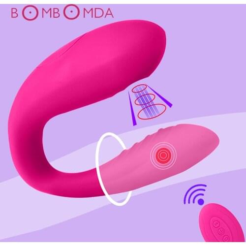 Wireless U-shaped Vibrator Sex Toy for Couples Powerful Clit Sucking Dual Heads Vibrator For Women G-spot Stimulator Adult Toys