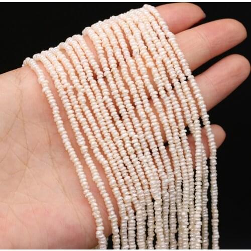 Fine Natural Freshwater Pearl Flat Shape Beads for Trendy Jewelry Making Bracelet Necklace Earrings for Women Gifts 2-2.5mm