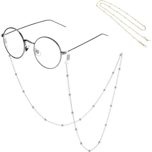 Fashion Womens Gold Color Eyeglass Chains Sunglasses Necklace Reading Beaded Glasses Chain Eyewears Cord Holder neck strap Rope