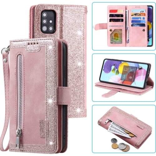 Folio Case for Samsung Galaxy A52 A72 A32 Vintage PU Leather Wrist Strap Wallet Stand Case Cover for Samsung A51 A71 A41 A50 A70