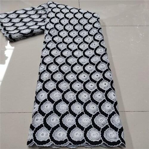 Black New Arrival African Guipure Cord Lace Fabric 2021 High Quality White Nigerian Water Soluble Lace For Wedding Party