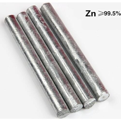 Zinc Rod High Purity Zn 99.5% Ingot Round Bar Anode Electroplating Diameter 2mm to 100mm