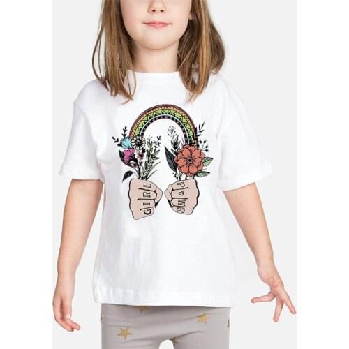 Kids Feminist Shirts Rainbow Girl Power T-shirt Girl Power Fists Tops Baby Power Rainbow Tee Girl Power Feminist Outfits
