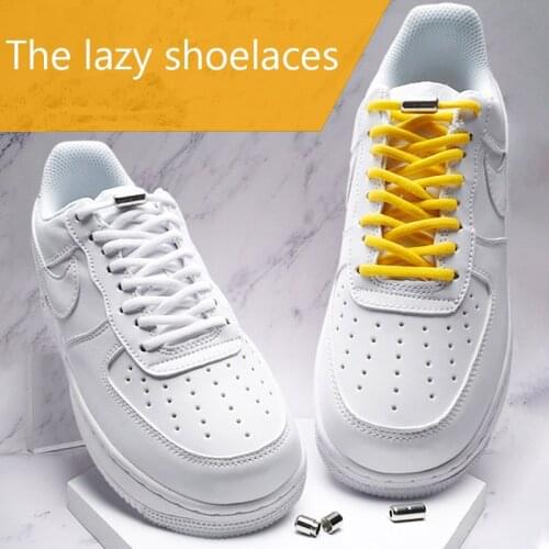 Elastic No Tie Shoelaces Semicircle Shoe Laces For Kids and Adult Sneakers Shoelace Quick Lazy Metal Lock Laces Shoe Strings