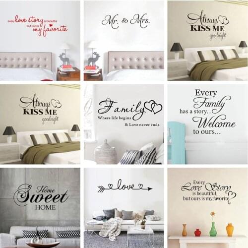 Interesting Good Night Quote Sweet Dreams frase Wall Stickers For Living Room Vinyl Decorations Bedroom Self-adhesive Home decor