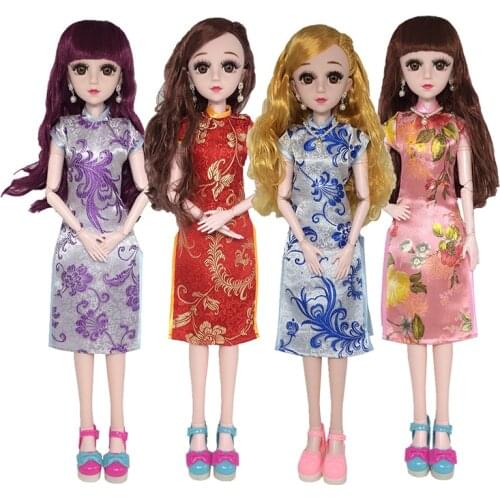 60cm Dolls Cheongsam Chinese Style Clothes For 1/3 BJD Doll Elegant Formal Dress Ancient Costume Doll Accessories Toy