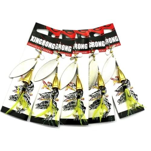 Spoon Spinner Bait Spinnerbait Metal Hard Lure 10cm 13g Isca Artificial Fly Fishing Tackle With Feather Hooks Pesca