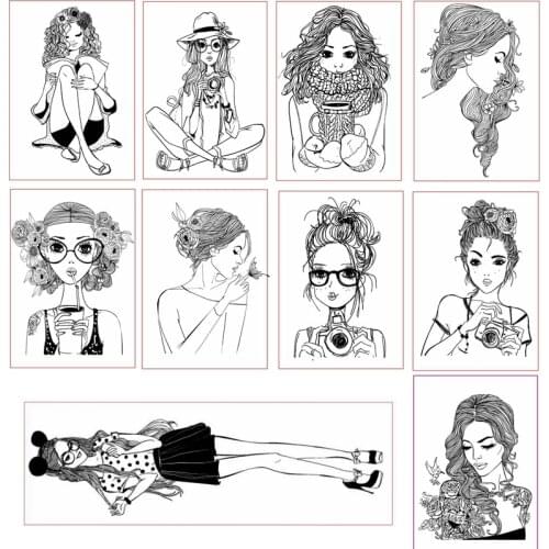 Uptown Fashion Ladies&Girls Clear Stamps For DIY Scrapbooking Card Making Kids Clear Transparent Silicone Stamp New 2019