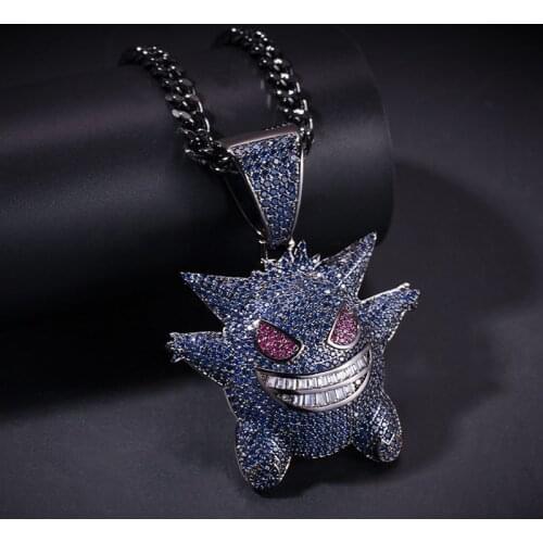 Mens Necklaces Halloween Mask Pendant Necklace With Chain New Arrival Cubic Zircon Pendant Hip Hop Jewelry