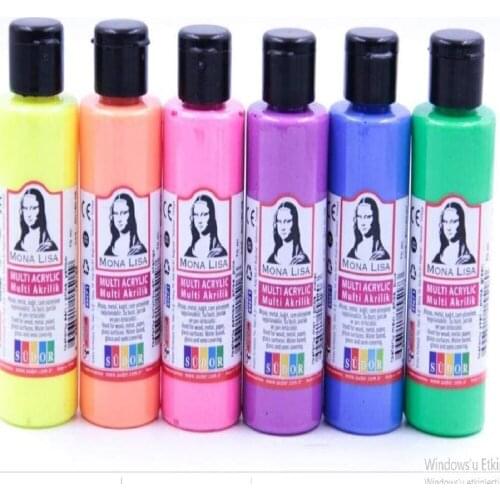 6 X 70 Ml Colors Acrylic Paint Set Professional Fabric Canvas Stone Wood Water Resistant Art Supplies DIY Peinture Acrylique