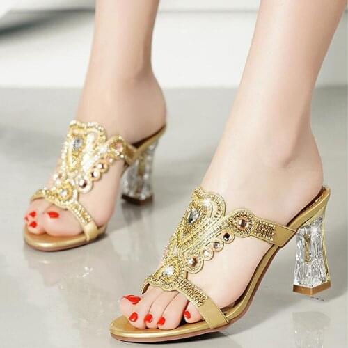 New Arrival Rhinestone Women Wedding Shoes High Quality African Party Pumps Summer Shoes Big Size Slip on Shoes for Women 20201