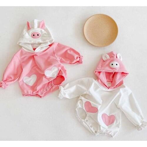 Baby Girl Clothes Cartoon Baby Girl Hooded Bodysuit Girls Cotton Long Sleeve Jumpsuit Baby Sweatshirts Autumn Kids Hoodies