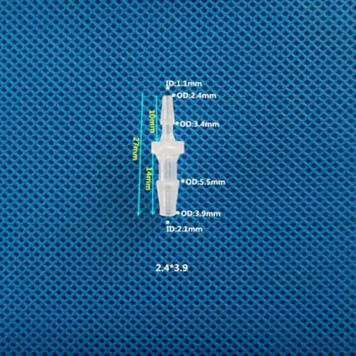 3.9mm to 2.4mm Plastic Pipe Fitting Pagoda Barbed Straight Reducing Hose Connector Tube Joint for Garden