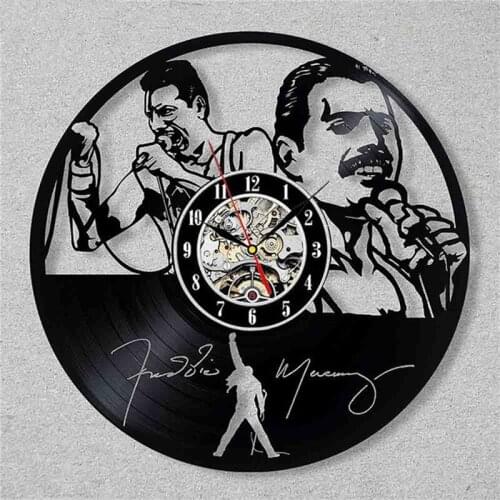 Queen Band Vinyl Record Wall Clock Music Wall Clock Modern Design 7 Color Luminous Clock Living Room Decoration Musician Gift