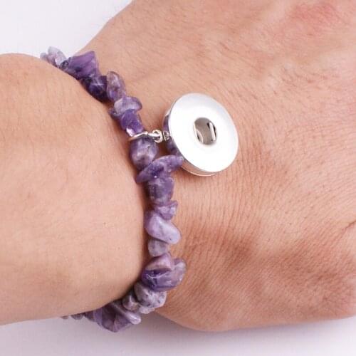 WA225 Stone 18mm snap button bracelet Adjustable handmade bracelet for girls WOMEN