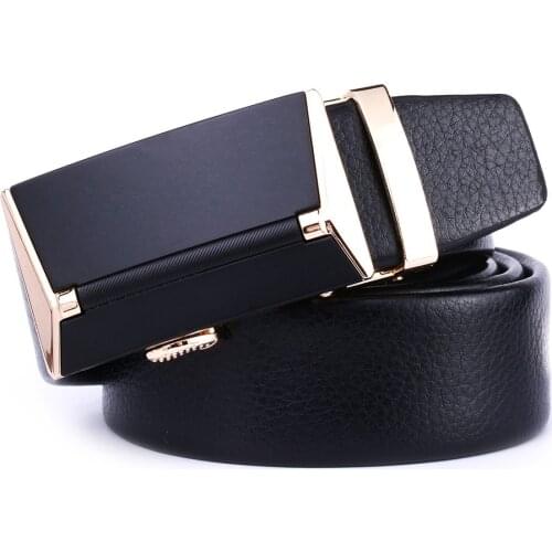 Automatic Buckle Mens Leather Belt for Men High Quality Designer Mens Belts Male Luxury Brand Western Fashion Black Brown New