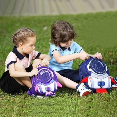 1-3Y Kids Anti Lost Strap Belt Rope Wristlink Wristband Baby Cartoon Rocket Anti-Lost Backpack Safety Walking Belt Harness Leash