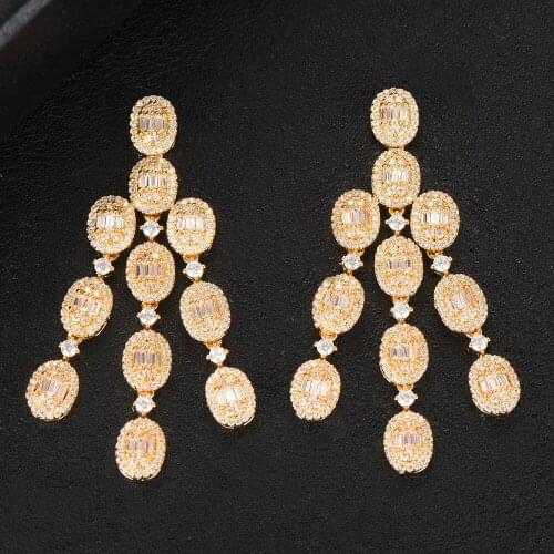 GODKI Jimbora Luxury Shiny Fine Dangle Earrings Full Cubic Zirconia Bridal Wedding Women Girl Daily Fashion New Jewelry 2020
