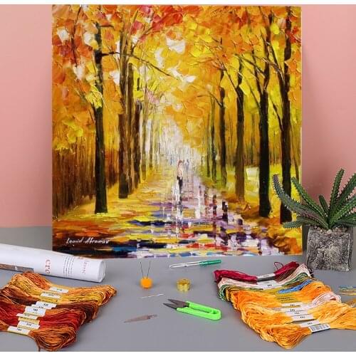 Guardians Gold Printed Fabric 11CT Cross Stitch DIY Embroidery Kit DMC Threads Painting Handiwork Sewing Hobby Needle Sales