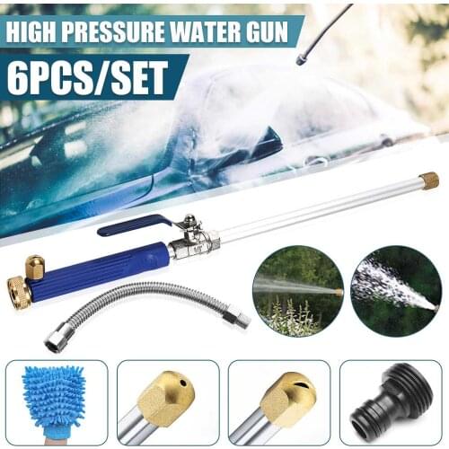 6pcs Car High Pressure Water Guns 46cm Jet Garden Washer Hose Wand Nozzle Sprayer Watering Spray Sprinkler Cleaning Tool