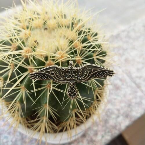 Langhong 10pcs Raven Brooch for Women Sweden Scandinavian Viking Brooch jewelry Talisman Women Brooch