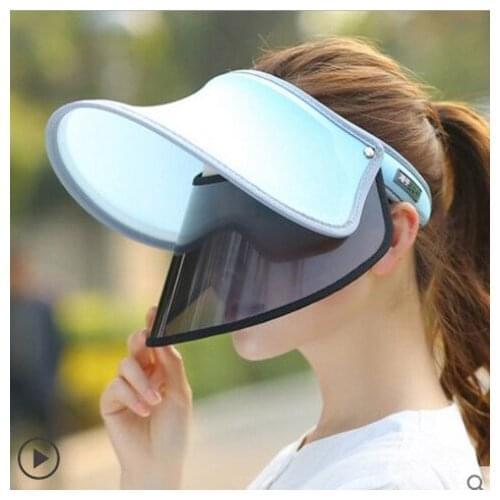 2020 Summer Fashion Women Visor Empty Top Sun Hat Wide Large Brim Face Sunscreen Cap Beach Travel Hats Sun Protection Cap