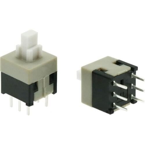 50/100 pcs/lot 6 PIN 8.5*8.5mm DIP 12V 0.5A Push Button Switch Tactile Tact Direct Plug-in Self-Reset Micro Interruptor