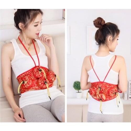 Acupuncture & moxibustion massage instrument 4pcs waist/abdomen massage boxes and coat with 54 pcs moxa