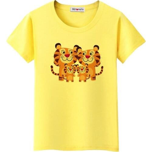 BGtomato cartoon tigers tshirt lovely animals tee shirt femme harajuku shirt kawaii streetwear fashion tops korean clothes