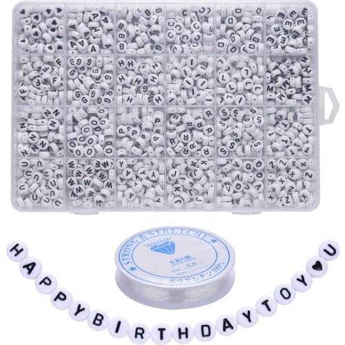 Bracelet Handmade Beaded Material Acrylic 26 English Letters Beads with Filament DIY Ornament Accessories letter beads