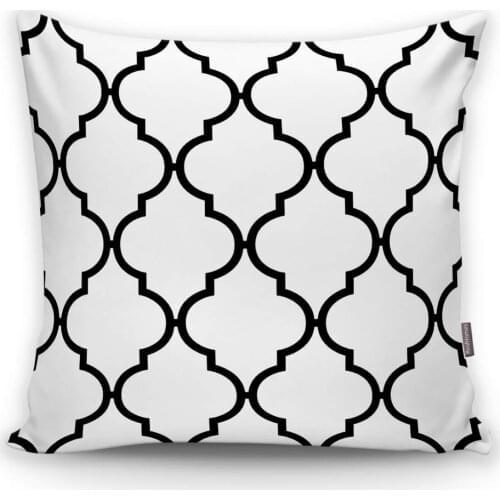 Black White Ogea Pattern Decorative Cushion Pillow Decorate Case Good Quality Stylish Home Garden Room Kitchen Gift Convenient Modern Colorful