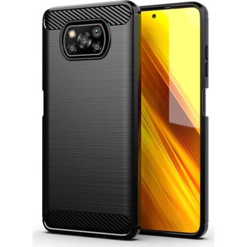 FOR XIAOMI POCO X3 NFC X2 F3 F2 M3 M2 PRO Brushed Texture Phone Case Shockproof Cover Carbon Fiber Luxury Case For MI CC9 E PRO