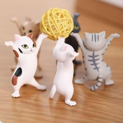 Demon Cat Pen Holder Cute Student Sand Sculpture Tableware Pen Rack Model Ornaments Resin Figurines Miniatures Home Decore Ins