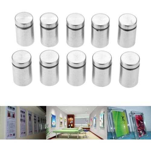 DRELD 10Pcs 19x30mm Stainless Steel Standoffs Bolts Mount Advertisement Advertising Screws Decorative Mirror Glass Nail Fastener