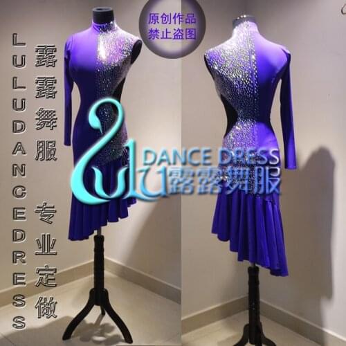 Purple latino Samba Costume vestito Sexy Salsa latino dancewear latino sala da ballo di danza in costume cha-cha