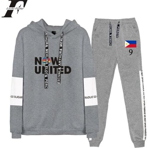 Now United Two Piece Set Women / Men Hoodies + Long Pants Bailey May 09 Filipinas Full Unisex Harajuku Trackusit Casual Cotton